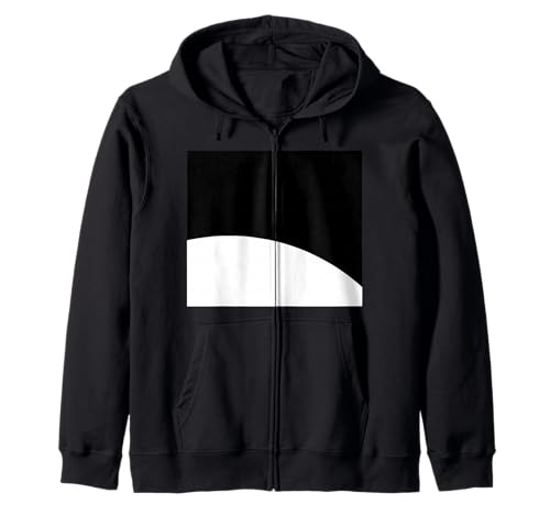 Blanco Negro Forma Oscuro Minimalista Sudadera con Capucha