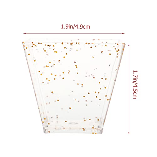 Zerodeko Mini Dessert Cups Met Lepels Clear Appetizer Parfait Mousse Dessert Shooter Cups Golden for Party Wedding… - Afbeelding 8