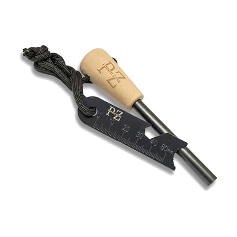 Potato Zone Ferro Rod Fire Starter Kit – Wood Handle Flint Fire Starter with Ferro Rod Striker and Wrist Lanyard – Weatherproof and Waterproof Fire Starter Survival Tool for Camping, Hiking Cover