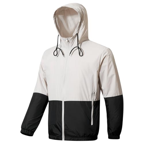 Men's Lightweight Raincoats Shell Hooded Outdoor Rain Coat Hiking Windbreaker Jacket