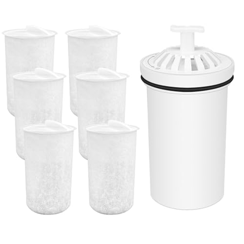 Molgoc Filtro de agua de repuesto para jarra, compatible con jarras y dispensadores de agua Brita, Classic OB03, 107007 y más filtros de agua para jarra, 6 unidades.