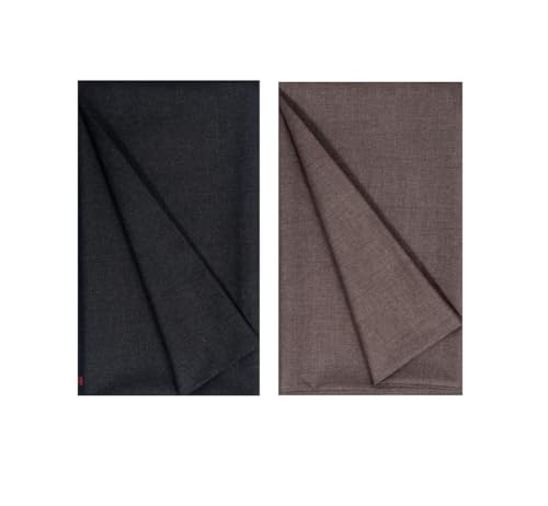 Image of Abhi Fashion Men's Cotton Formal Unstitched Combo Trouser Fabric For Men (Pack Of 2)