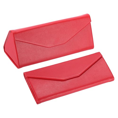 Image of PATIKIL Foldable Glasses Case, Triangle Magnetic Sunglasses Organizer Case PU Leather Hard Eyeglass Case for Women (2 Pcs)