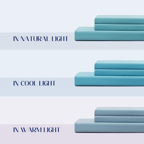 Dream Valley King Cooling Fitted Sheet Set 3-Pcs 15" Deep Pocket Dream Blue - image 9
