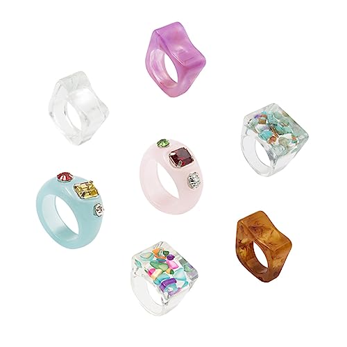 FOMIYES 7Piezas Anillo de Anillo de Mujer Joyería de Dedo y Ocasiones Especiales
