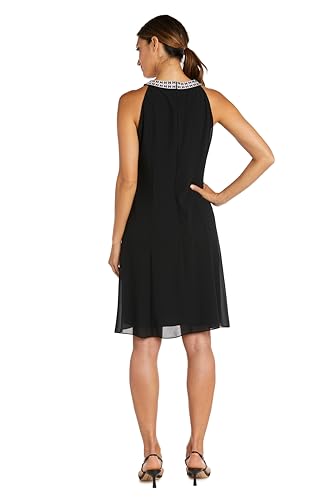 Image of R&M Richards Women's Chiffon Halter Cocktail Dress W /Jeweled Neckband & Cascade Drape