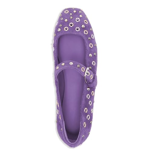 Women's Fashion Mary Jane Flats with Studded & Eyelet Details Shoes4