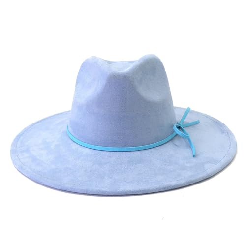 Image of Fedora Hats for Women Man with Big Wide Brim Classic Suede Panama Hat Western Outdoor hat