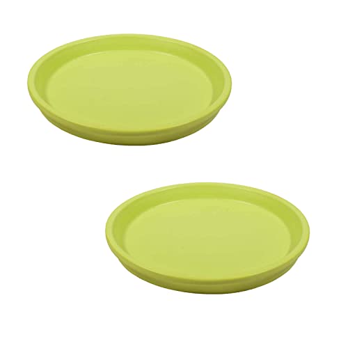 Image of Lasaki Round Ceramic Trays (Plates Saucers) for Pots, planters, Flower, Succulent(Set of 2,Mint,4 inch) R4(Plants not Included)