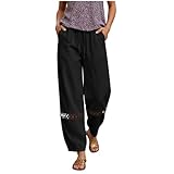 Wide Leg Palazzo Pants for Women Casual Cotton Linen...