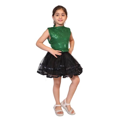 Image of Kaku Fancy Dresses Western Dance Top for Kids Halter Neck Top For Annual Function (ONLY TOP) - Skirt not included