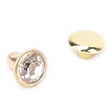 Diamante Rivets,Leather Hat Tags with Rivets, Cloth Crystal Inlay Rapid 6Mm Rivets Spots Studs for DIY Leather Craft Decoration(#1) (6mm)