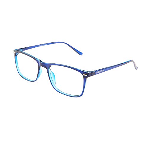 Occhiali da Lettura Uomo Donna per Presbiopia con Lenti Certificate e Aste con Viti ad Innesto, Pratici Comodi e Leggeri, (occhiale venduto singolarmente con Custodia) OPEN (1,50, Blu)