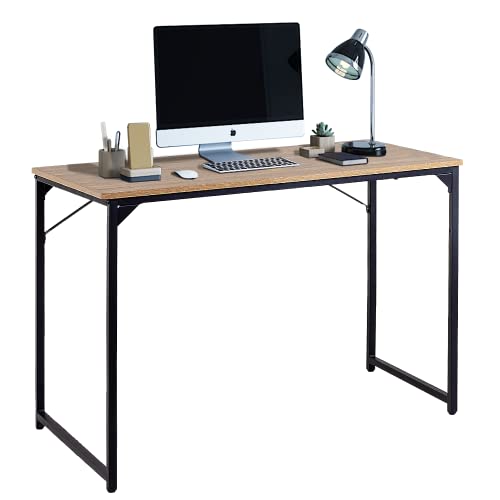 Bestoffice Gaming Home Office Writing Study Table Modern Simple Style Pc Desk With Metal Frame，Nature #TOP19