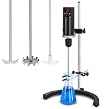 VOEDOR Electric Overhead Stirrer Max.40L 160W 100-2000RPM 10000mPa.s LCD Digital Lab Mixer Time and Speed Adjustable Equipped with Three Different Types of Mixing rods for Various uses