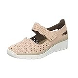 Weiches Leder Rieker 537J7-31 Damen Slipper Halbschuh gelocht oder geflochten, Größe 38