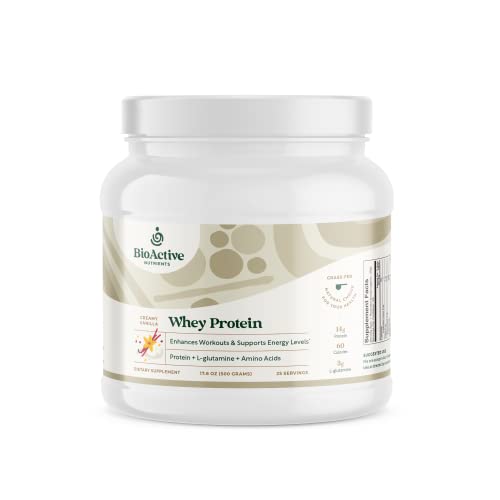 Bioactive Nutrients - Grass Fed Whey Protein, Creamy French Vanilla Milkshake, Undenatured, Non-Gmo, Soy & Gluten Free, 14G Of Protein, Amino Acids, Glutamine, Keto Friendly, 25 Servings #TOP21