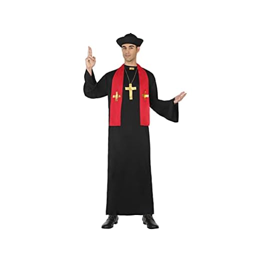 Atosa | Disfraz de Cura para Hombre Adulto | Divertido y Original | Incluye Sombrero, Sotana, Cruz y Estola | Ideal para Carnaval, Halloween y Fiestas Temáticas | Disfraces para Adultos | Talla M-L