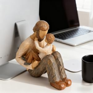 Pssopp Desk Figurine, Father and Son Figurines Father and Son Statue New Dad Statue Family Figurine for Bookshelf Cabinet Tabletop Decor image 5
