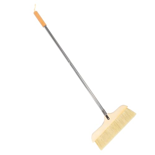 Ipetboom Home Bristle Broom Long Stainless Steel Pole Soft Bristles Hardwood Floor Cleaning Anti-Static