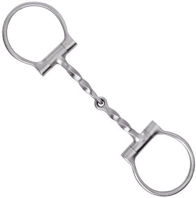 by Metalab Stainless Steel Brushed Slow Twist Dee Ring Snaffle Bit - Stainless Steel Brushed - 5"