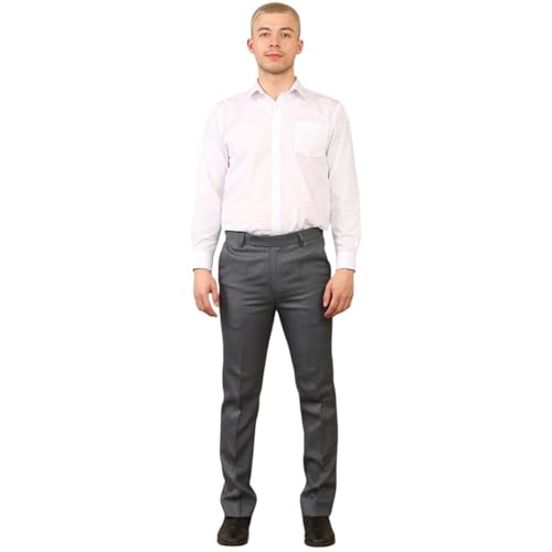 Mens Classic Fit Expandable Waist Flat Front Dress Trouser Adjustable Hidden Elastic Comfort Waist Formal Casual Business Office Work Home Smart Straight Leg Everpress Slim Pants(Air Force, 38/31)