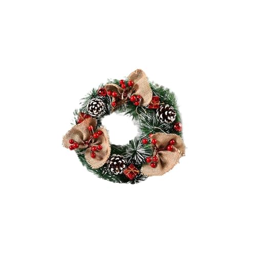 Couronne de Noël porte et fenêtre suspendue lot de 2 décorations extérieures