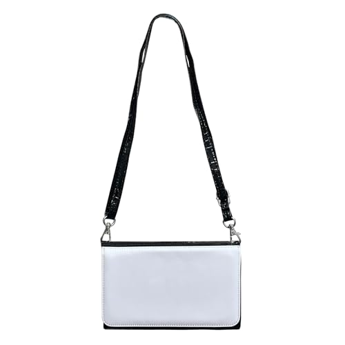 Paquete de 3 carteras en blanco para sublimación con correa para el hombro para mujer, con cremallera, tarjetero, bolsa de almacenamiento de piel sintética para mujer, bolsa de viaje para