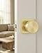 Goldenwarm Gold Door Knobs Interior, Zinc Alloy Square Ball Brushed Gold Privacy Door Knobs for Bedroom, Bathroom,Heavy Duty Interior Door Knob Bulk - Modern & Stylish(6 Pack)