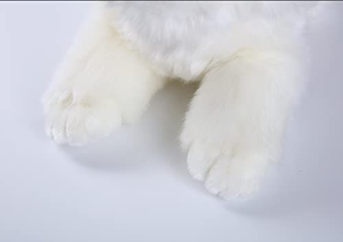 CU-MATE Malteser Kuscheltier-Simulationshund – realistisch und lebensecht, weich, handgefertigt, liegender Hund, Plüschtier, Welpe – Geschenk für Jungen und Mädchen