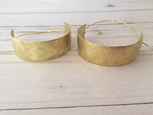 Large Hammered Gold Brass Hoop Earrings #TOP1
