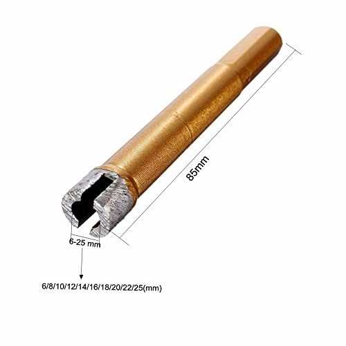 Broca diamante oro 6mm-25mm para vidrio y mármol miniatura 4