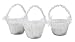 Darice VL2045-01 Flower Girl Basket, White, Set of 3