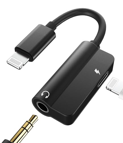Adaptador Jack 3,5mm Auriculares Lightning Cargador Aux Cable Accesorios Cable Audio Auriculare Divisor para iPhone 14 13 para Apple para iPad Auriculares Carga Alargador Auriculares Autoradio Adapter