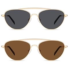 2 Pack Gold Frame Grey Lens + Gold Frame Brown Lens