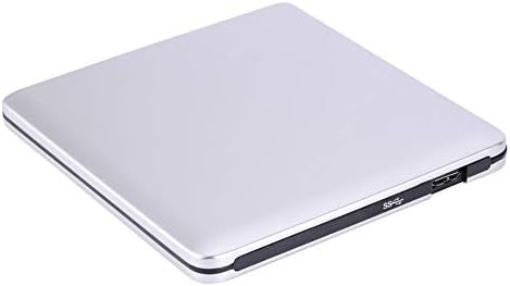 CCYLEZ Externes DVD/CD RW Laufwerk, schlankes externes optisches Laufwerk, tragbarer USB 3.0 Brenner/DVD Reader Writer für PC, Laptop, Desktop(Silber)