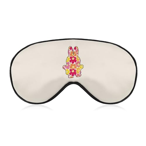 ミッフィー 花柄 オレンジ アイマスク 睡眠アイマスク 目隠し 睡眠用 安眠グッズ 遮光 軽量 通気性 寝る時マス ク昼寝/仮眠/旅行に最適