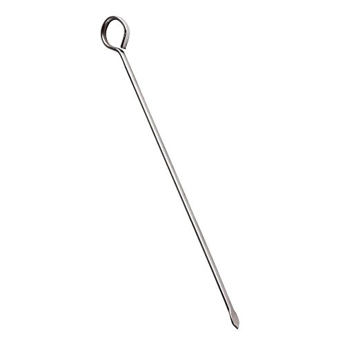 UPI Update International Long Stainless Steel BBQ Skewers, Grill/Barbecue Shish Kebab Kabob Oval Blade, 2 Dozen