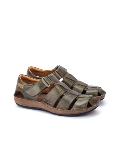 Image of PIKOLINOS Tarifa 06J-5433 Men's Sandals - Premium Calfskin Leather - Cushioned Insole, Hook & Loop Closure, Lightweight Sole - Spring and Summer Style and Comfort