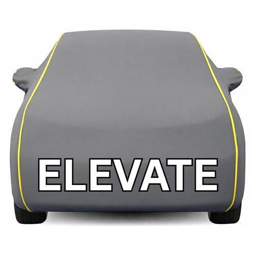 Image of Kayme Premium Grey Elevate Car Cover Waterproof for (All Models & Variants - Petrol, Diesel, CNG & EV) |Speacially Custom Fit with Mirror Pockets |All-Weather Protection - Outdoor Car Body Cover