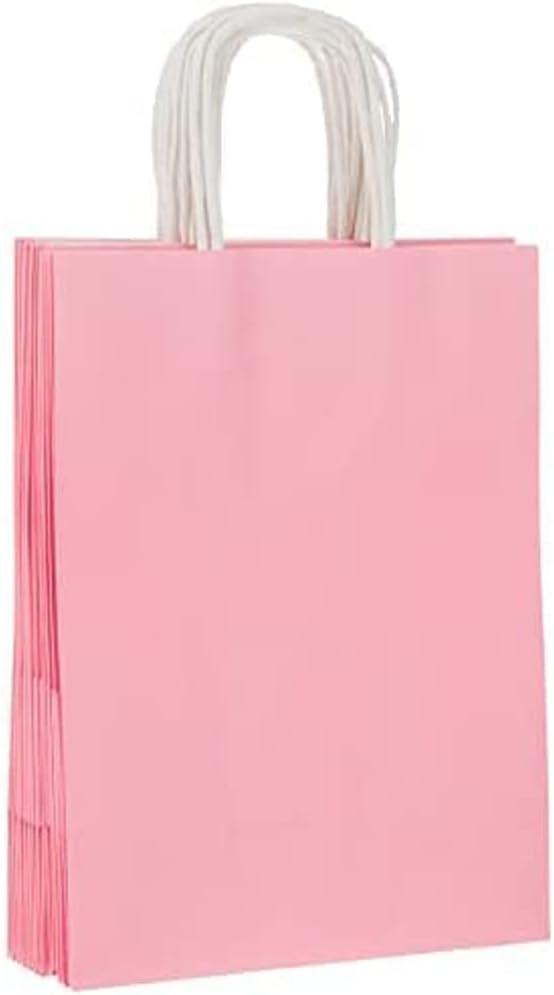 ECVV Paper Gift Bag, Pink, Pack of 12
