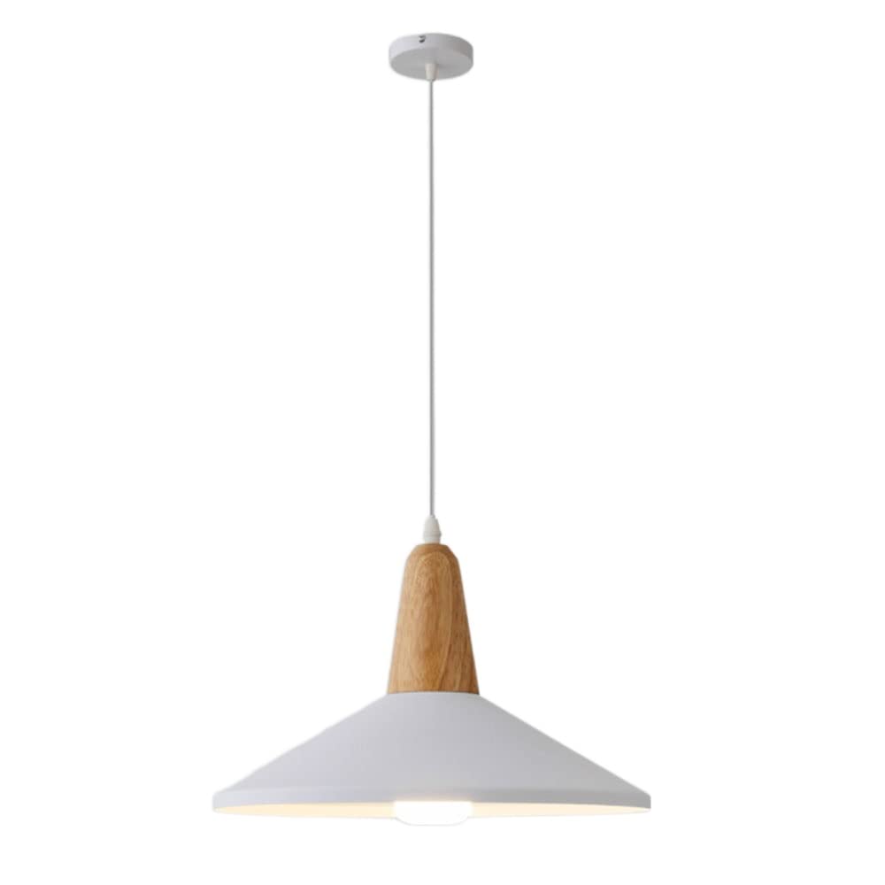 STVDEDG with Wood Hanging Lighting Fixtures Nordic Macaron Style Lamp Chandelier Single Head Industrial Personalized Pendant Lamp Adjustable E27 Decoration Fixture for Loft Coffee Kitchen Island