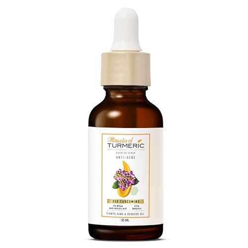 Image of Anti-Acne Clarifying Serum | 25X Curcumins, Willow Bark Salicylic & Bakuchiol | Controls Oil, Reduces Pimples, Blackheads & Acne Marks | Face Serum for Clear, Healthy Skin|All skin types | Women & Men-30ml