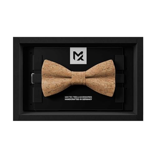 MAY-TIE Herren Fliege aus Kork | Canyon Beige Natur | Vegane Korkfliege...
