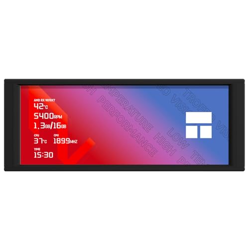 Image of Trofeo Vision LCD Black Edition Case Sub-Display Features a 6.86-inch Full-Color LCD Display (1280x480 Resolution) with a Magnetic Panel Screen, Supporting DIY Dynamic /Static Images