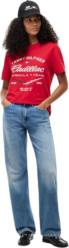 Tommy Hilfiger Unisex T-Shirt Kurzarm TH X Cadillac F1 Varsity Graphic aus Baumwolle, Rot (Red), S – Ansicht 4