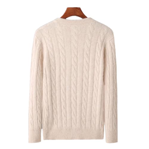 Men's Cashmere Sweaters Round Neck Thickened Pullover Warm Casual Knitted Jumper Tops2