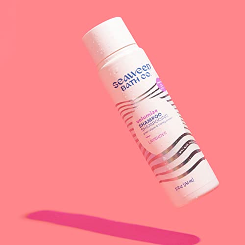 Seaweed Bath Co. Volumize Shampoo, Lavender Scent, 12 Ounce, Sustainably Harvested Seaweed, Green Algae, Barley Protein, For Normal To Fine Hair #TOP5