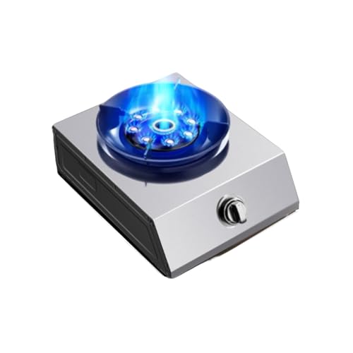 Cuisinière à gaz domestique, cuisinière à gaz simple à allumage électronique à impulsion en acier inoxydable à 9 têtes, adaptée à la maison 5,2 kW GPL ou GN(NG)