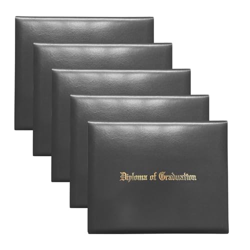 Diploma Cover Holder 8.5 x 11 Inch Certificate, Graduation Folder, 5 Pack